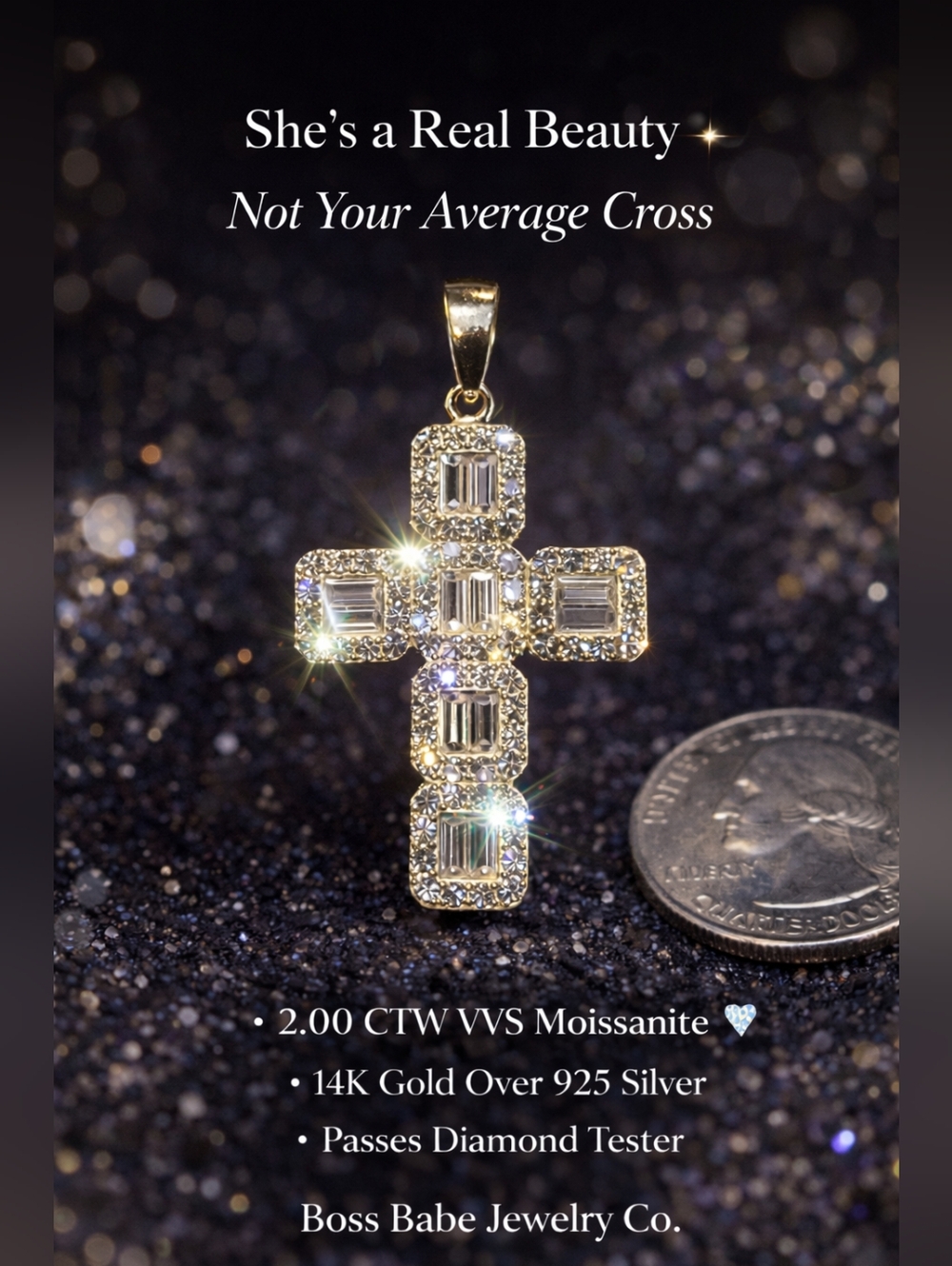 She Glows With Halos Moment- 3.00 CT 14K Gold VVS Mossinite over 925 Silver
